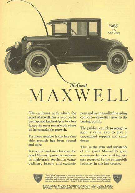 Good copywriting was, unfortunately,
		not enough to save the Good Maxwell...