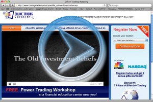 Online Trading Academy video landing page.