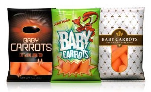 Evil baby carrots in their vending machine jackets