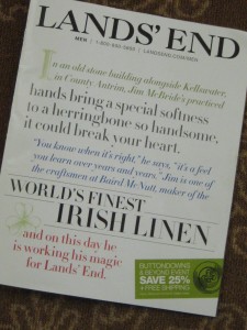 Lande End Irish linen catalog