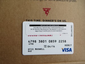 Google Pizza Gift Card with sticker